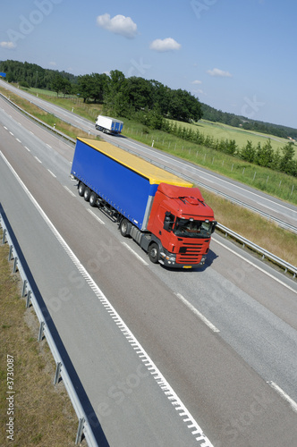 trucking on highway in the country