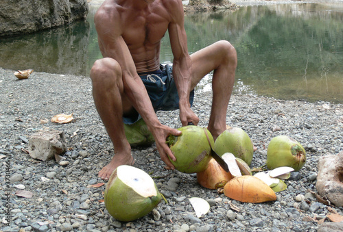 Campesino mit Kokosnuss