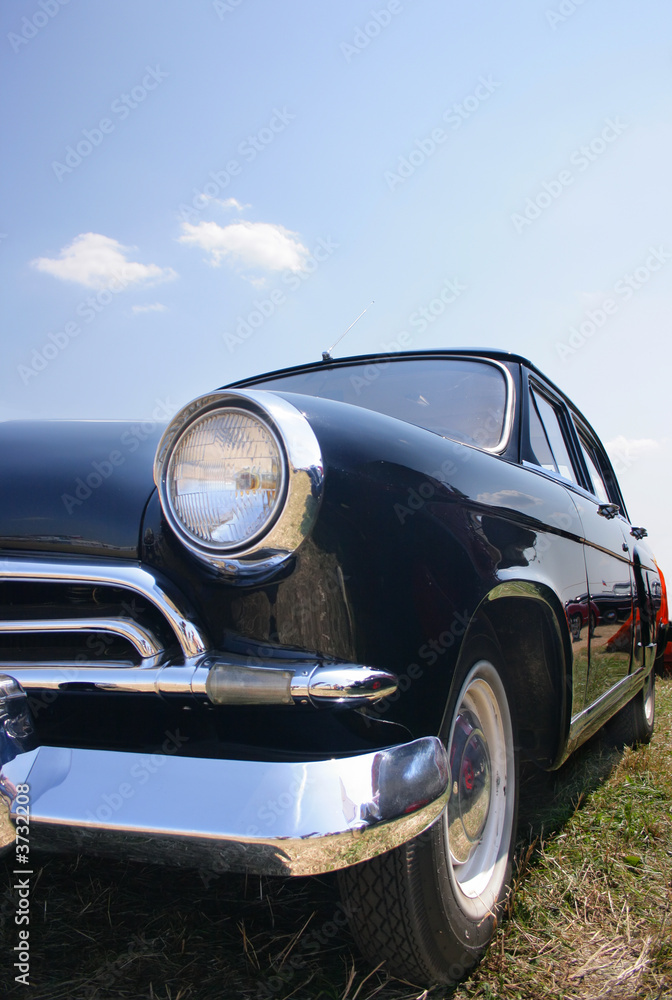 Classic and vintage cars - classic black car against  blue sky