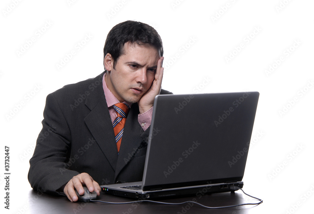 young man working with his personal computer