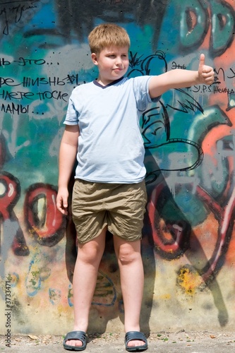 child with graffiti