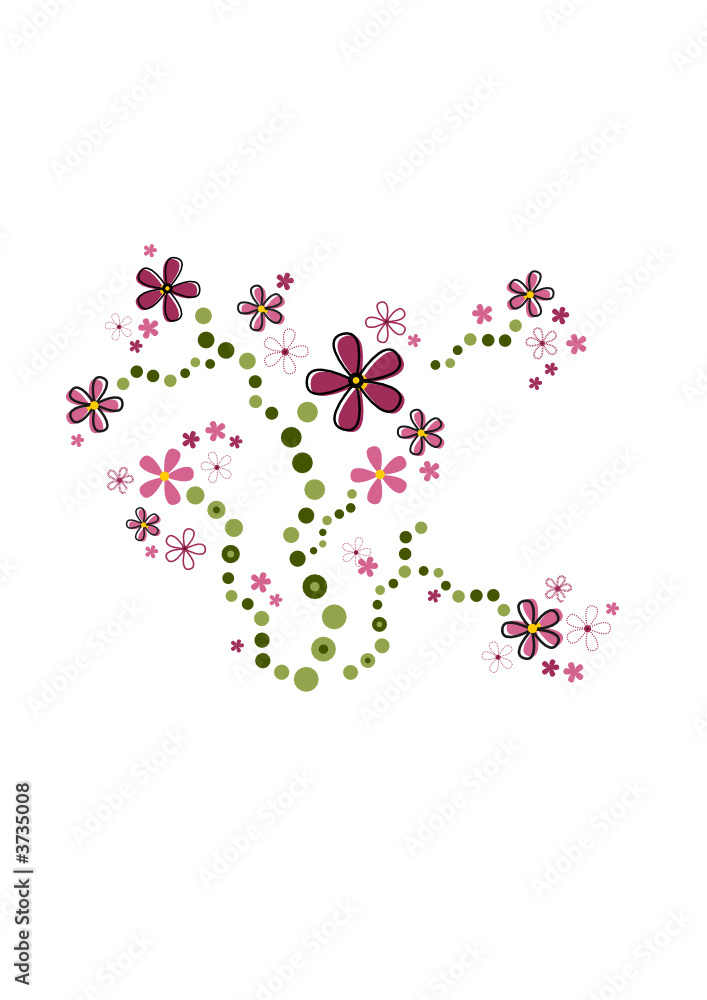 Pinkfarbene Blumendekoration 