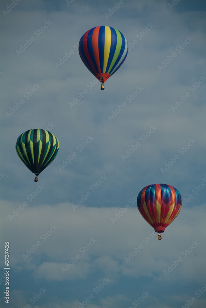 Hot Air Balloons in Flight over Vermont Woodland