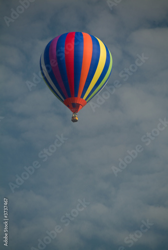 Ascending colorful Hot Air Balloon in Flight