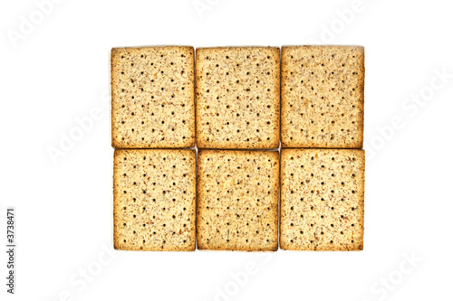 whole wheat biscuits isolated on white