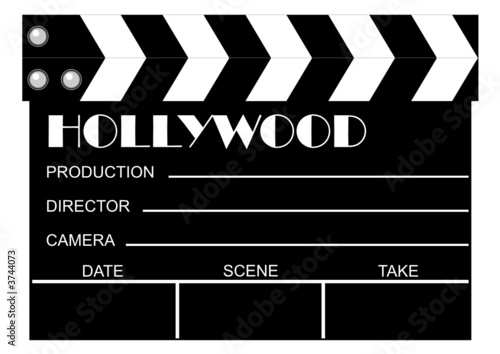 Closed movie clapboard used by movie directors