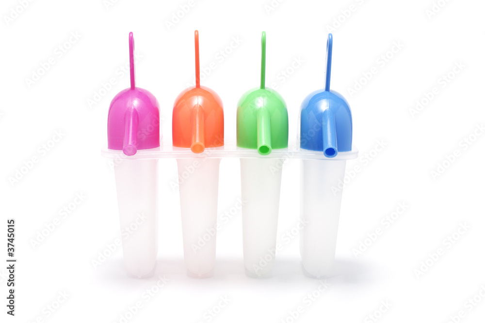 Popsicle Molds on White Background Popsicle Molds on White Background