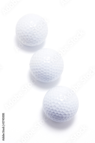 Golf Balls on White Background