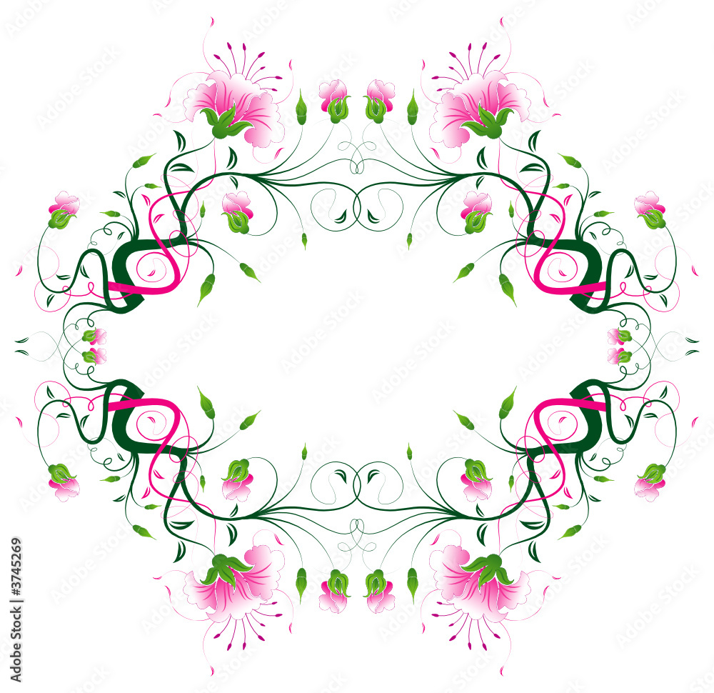 Abstract flower frame, element for design, vector illustration Abstract flower frame, element for design, vector illustration