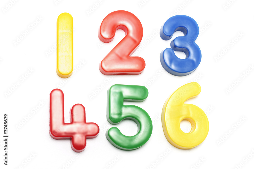 Plastic Numbers on White Background Plastic Numbers on White Background