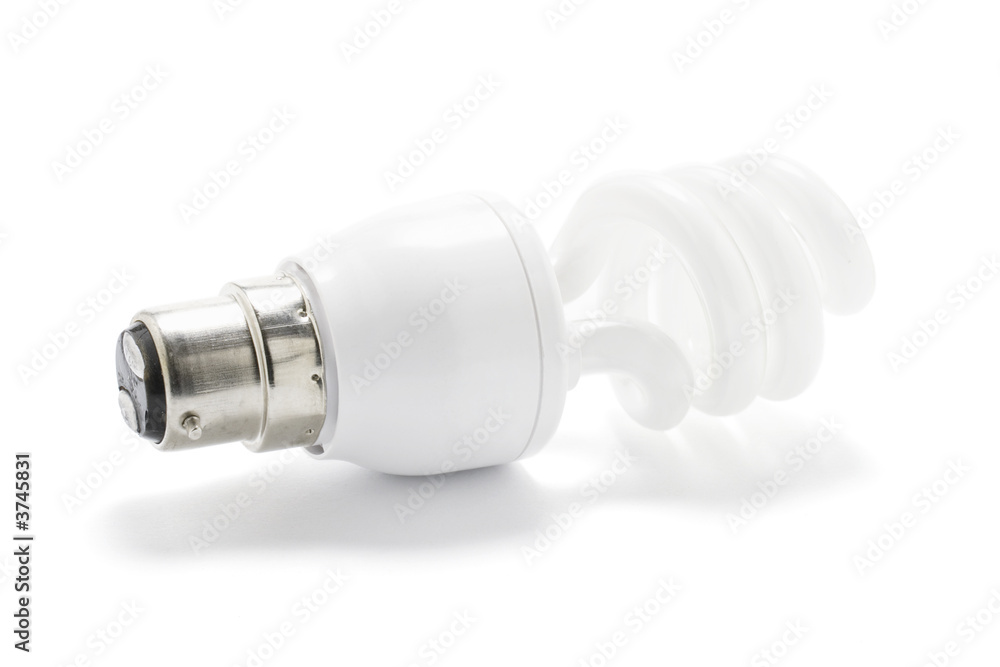 Compact Fluorescent Light Bulb on White Background Compact Fluorescent Light Bulb on White Background