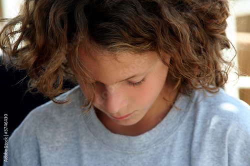 cute boy with curly hair