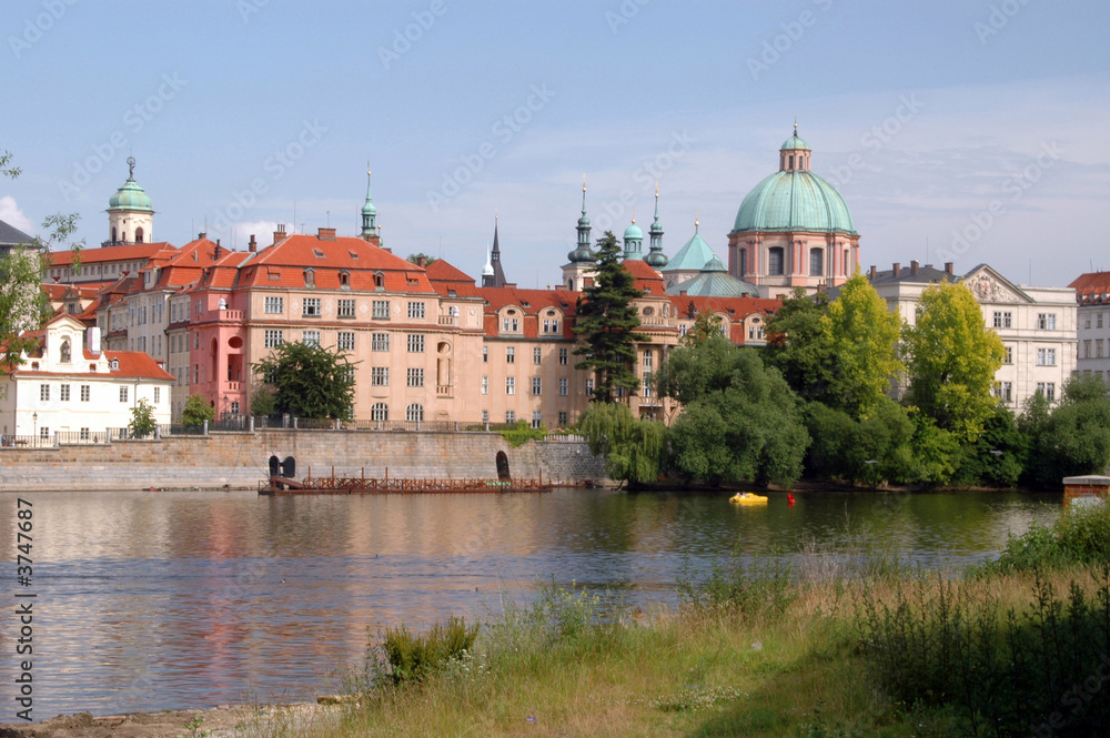 castle district prague czech republic by the vlata river