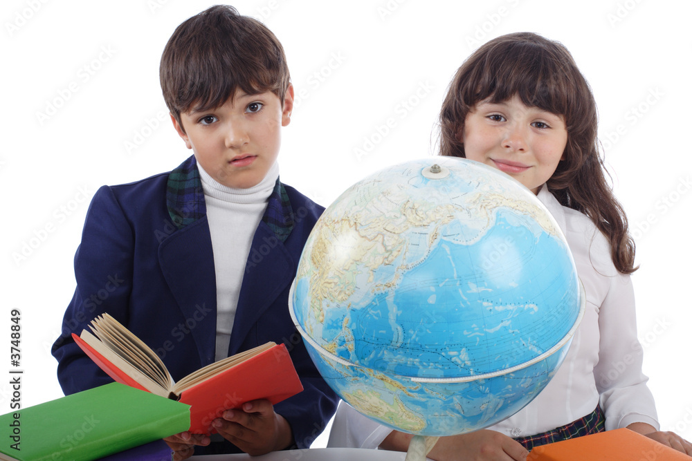 Portrait of a styled children. Theme: education.. Portrait of a styled children. Theme: education..