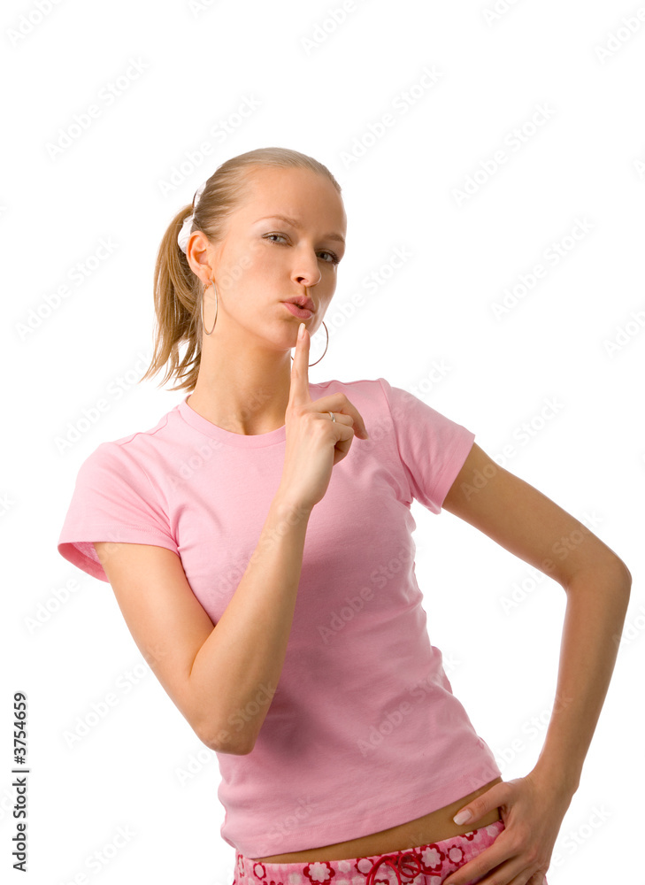 the young attractive woman isolated on white background the young attractive woman isolated on white background