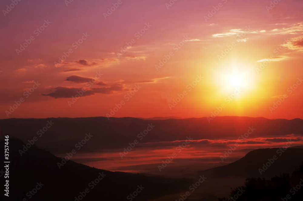 Obraz premium Sunset in mountain