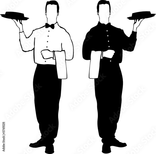 Waiter vector illustrations - service