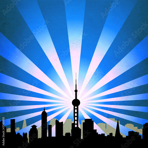 cityscape with tower spread...