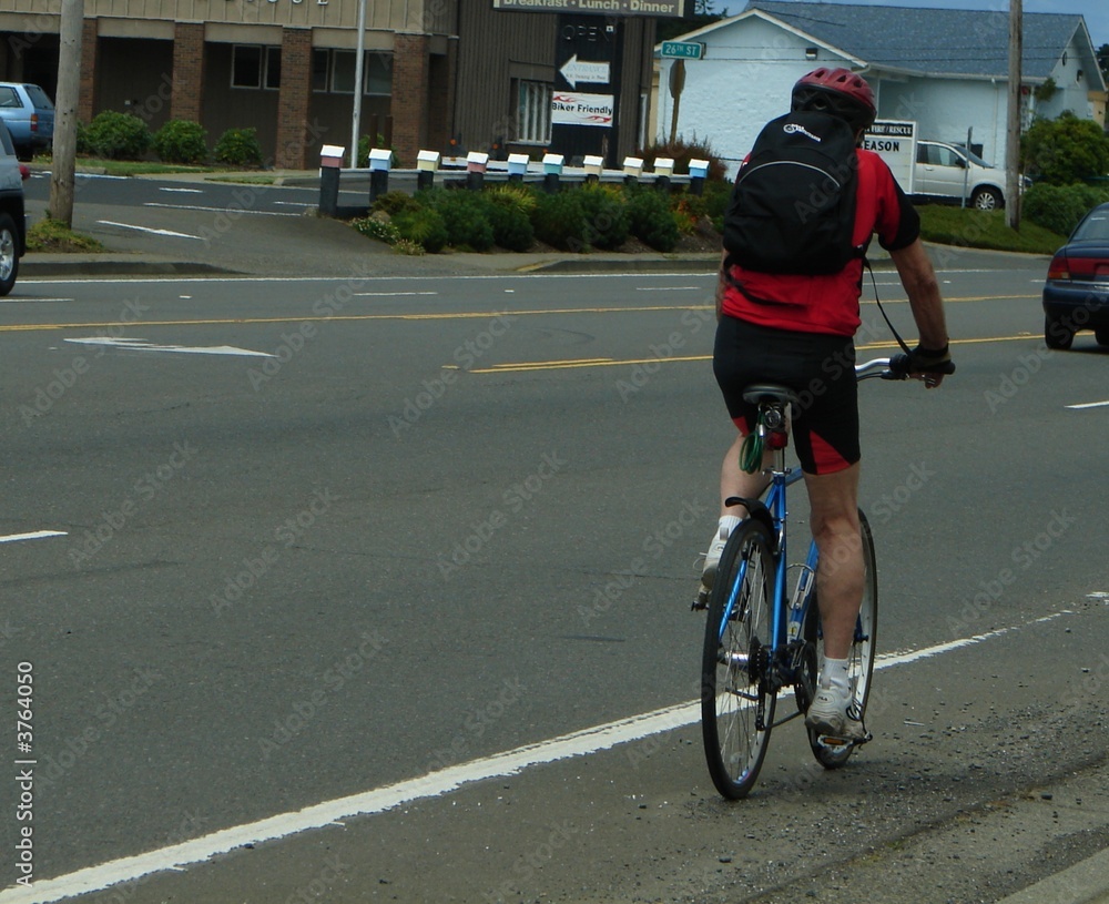 Naklejka premium Cyclist in Red