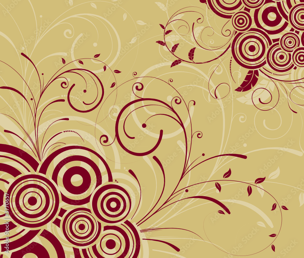 Abstract floral background with circles, vector illustration Abstract floral background with circles, vector illustration