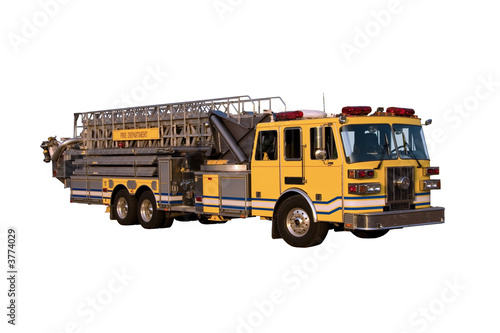 Ladder Truck Front Angle Isolated
