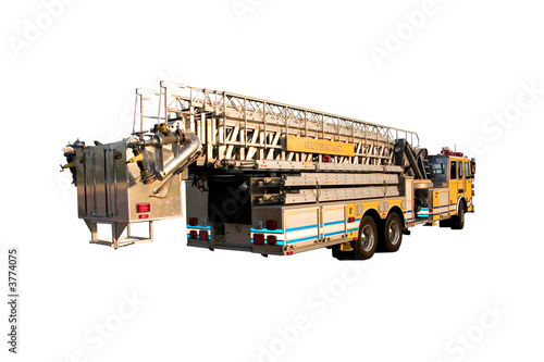 Ladder Truck Rear Isolated