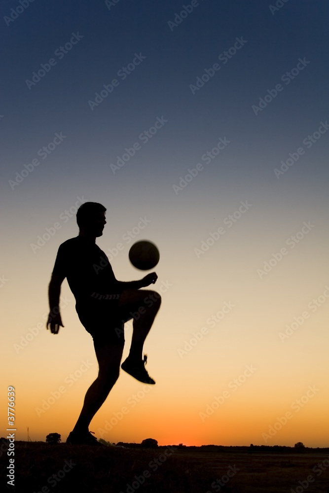 football at sunset