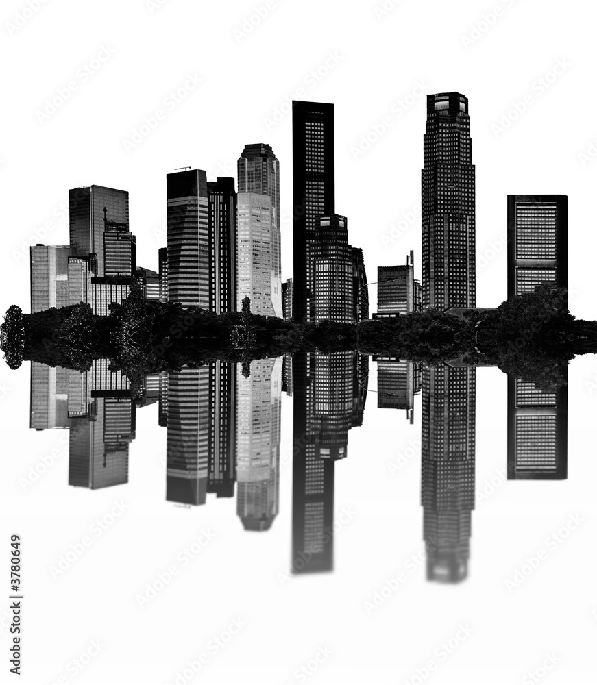 cityscape - silhouettes of skyscrapers