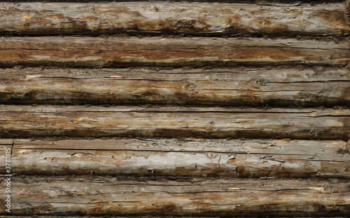 Old rural wall made logs