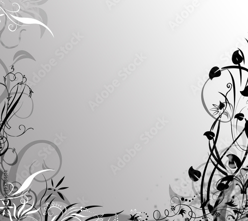 fond floral noir et blanc