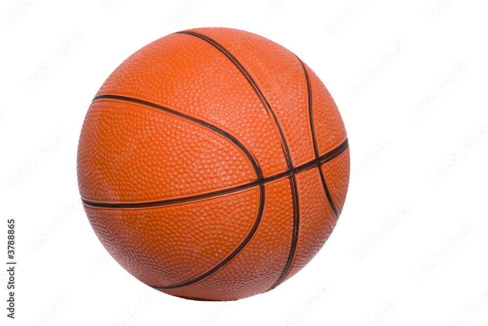 a closeup of a basketball over white