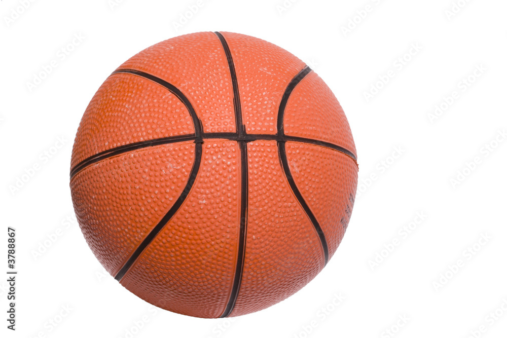 a closeup of a basketball over white