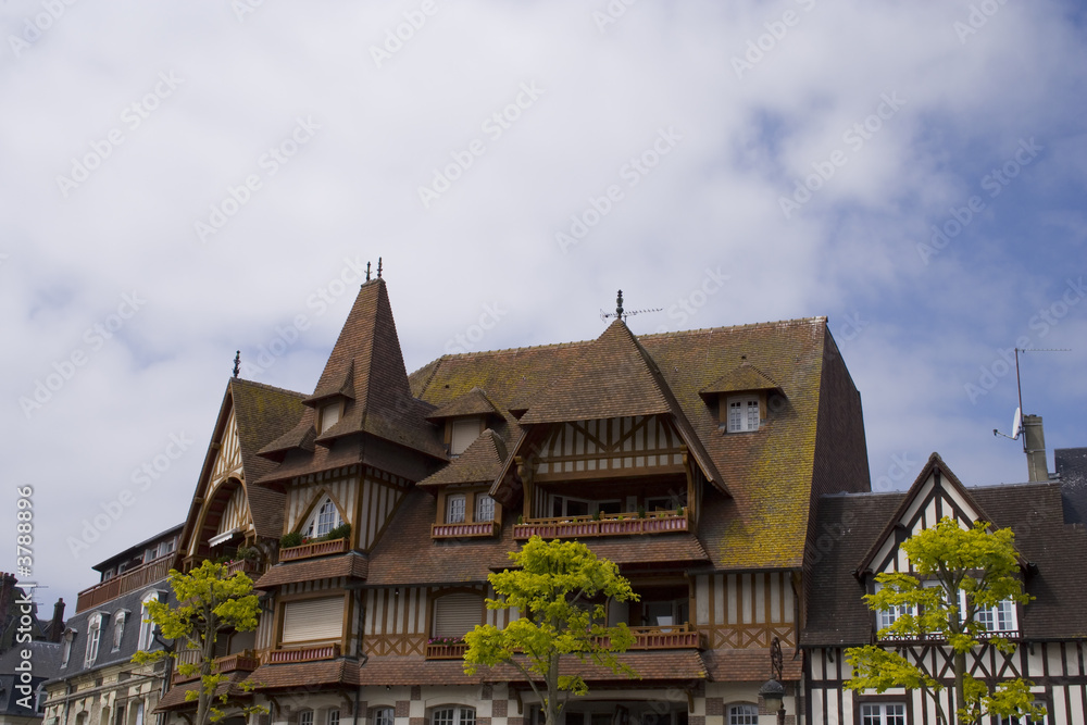 the details of the roofs of houses in France