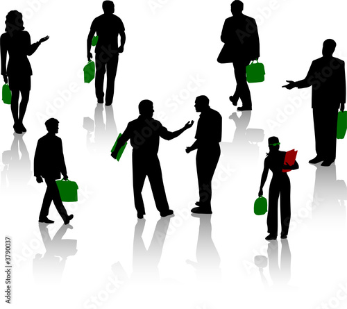 Silhouettes of businesspeople.