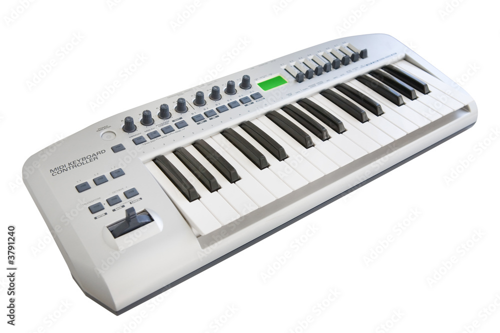 Electronic keyboard isolated on a white background