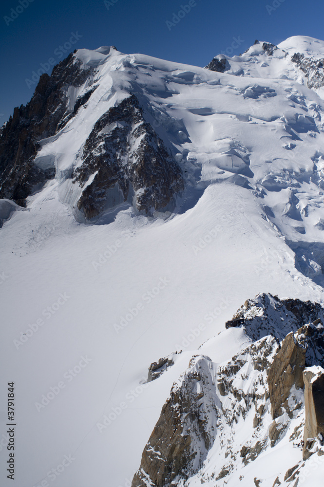 View of Mont Blanc mountain range from Parc de Merlet 