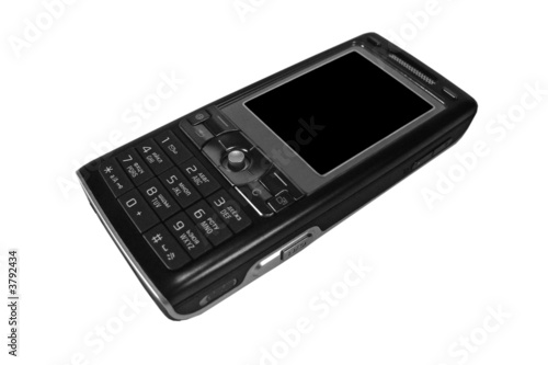 Black smartphone. Isolated on white.