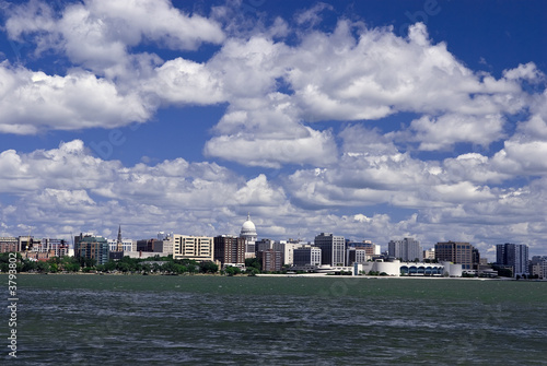 Madison Wisconsin skyline across the lake