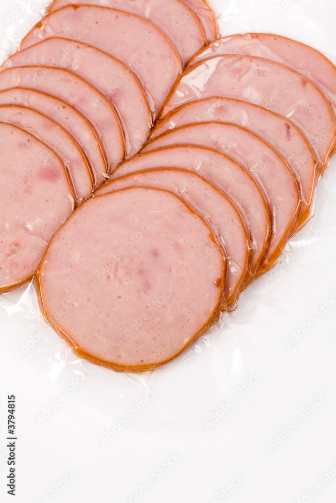 ham slices close up shot ham slices close up shot