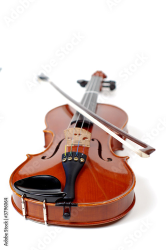 A beautiful violin on a white background.