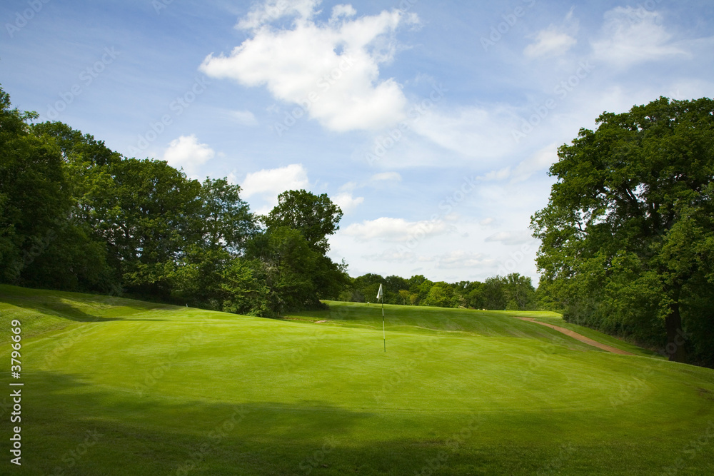 Golf fairway in British countryside