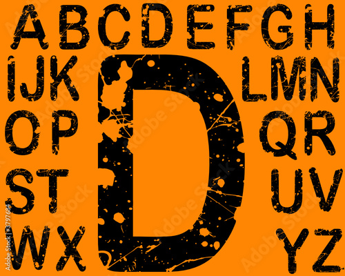 Acid etched Numbers from A-Z in Vector Format