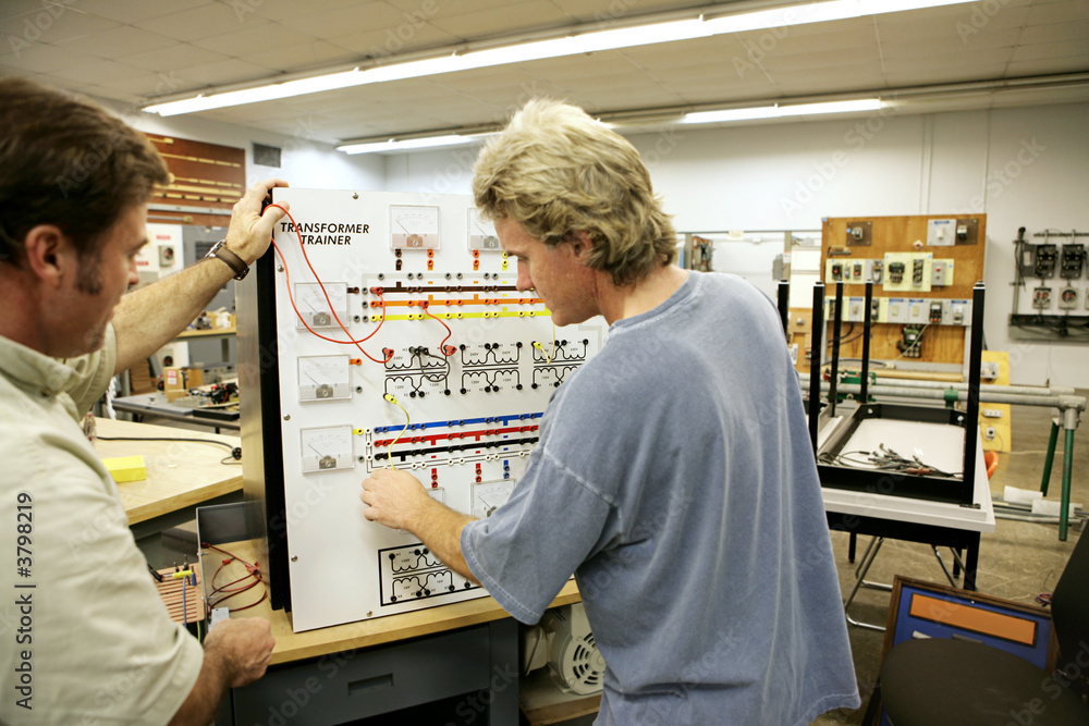 An adult education student learning about transformers. An adult education student learning about transformers.