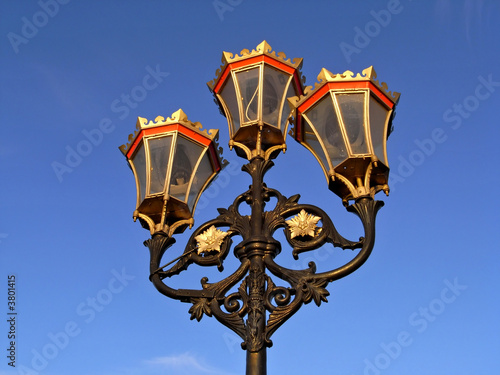Street lamps, Putney Bridge, London UK
