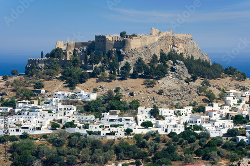 Lindos and the Acropolis, Rhodes island, Greece