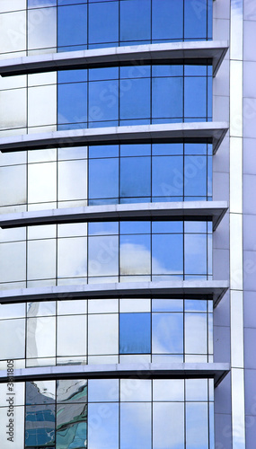 Picture of a Futuristic glass building with reflections
