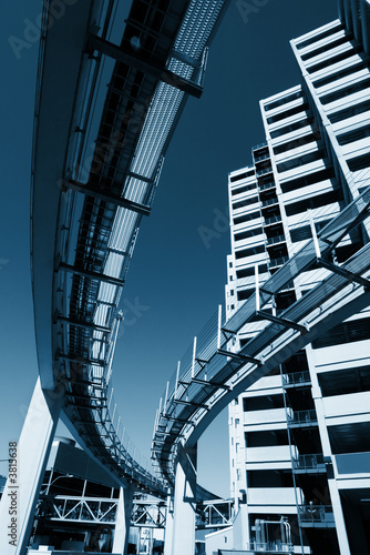  Urban architecture. Buildings and monorail  photo