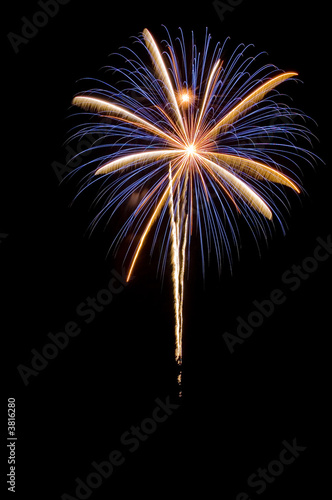 Holiday display of fireworks in the night sky