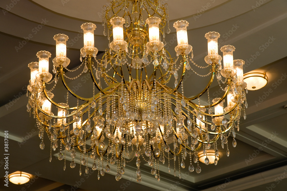 Chandelier with crystal decorative elements.Theatre