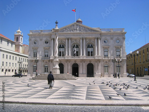 Mediterranean building (Lisbon) at a public square